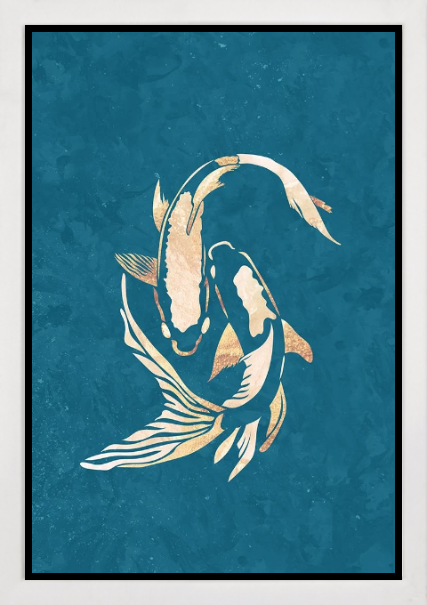Gold Blue Koi Fish