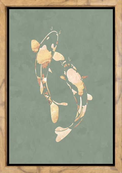 Sage Green Gold Koi Fish 2