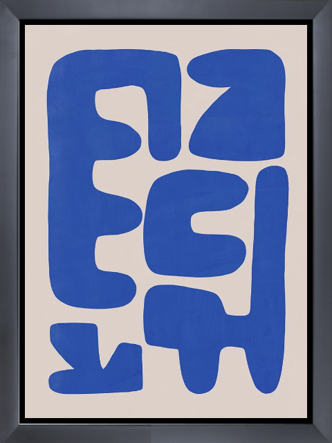 Irregular shape arrangement in blue