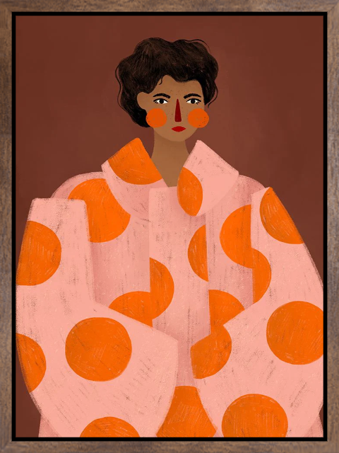Woman With Orange Dots