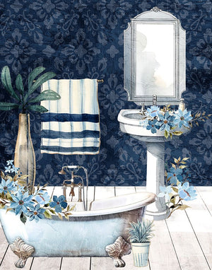 Blue Bath Floral