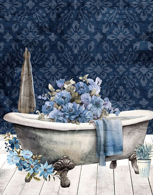 Blue Bath Floral 2