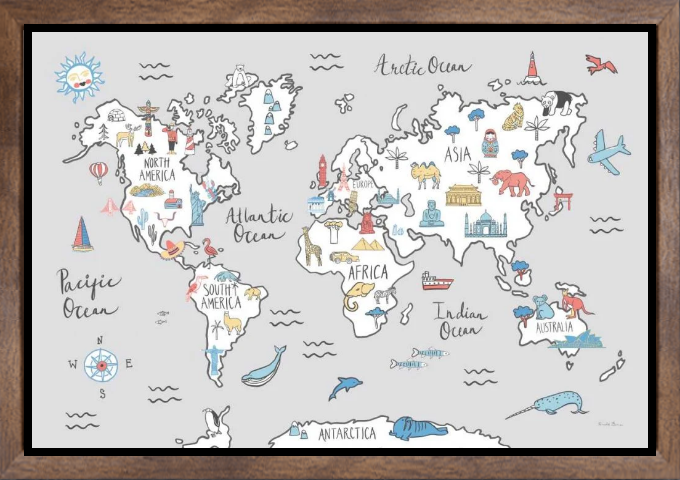World Map Pastel