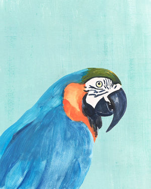 Exotic Bird on Blue I