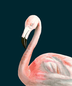 Custom Watercolor Flamingo