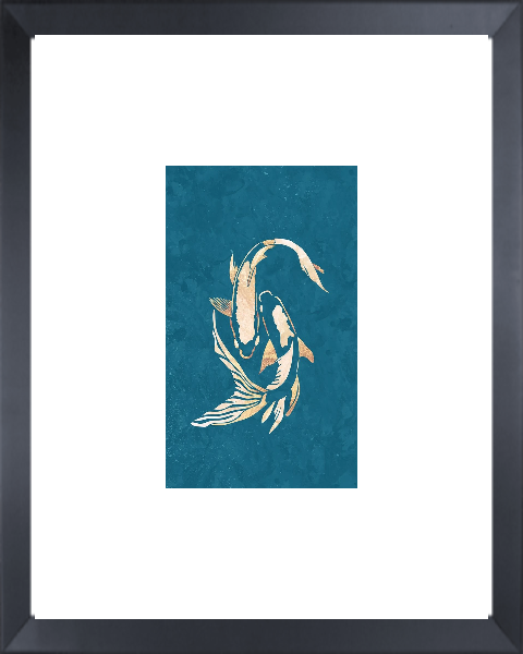 Gold Blue Koi Fish