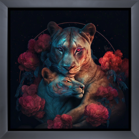 Moonlit Lion Cuddle