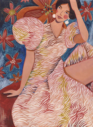 Woman striped dress