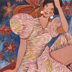 Woman striped dress
