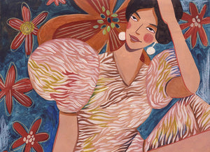 Woman striped dress