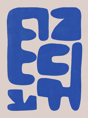 Irregular shape arrangement in blue