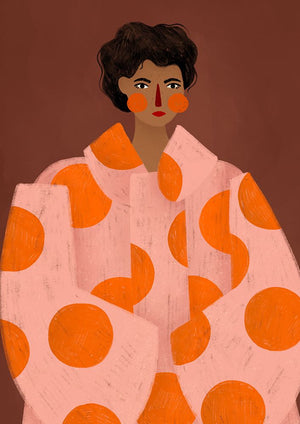 Woman With Orange Dots