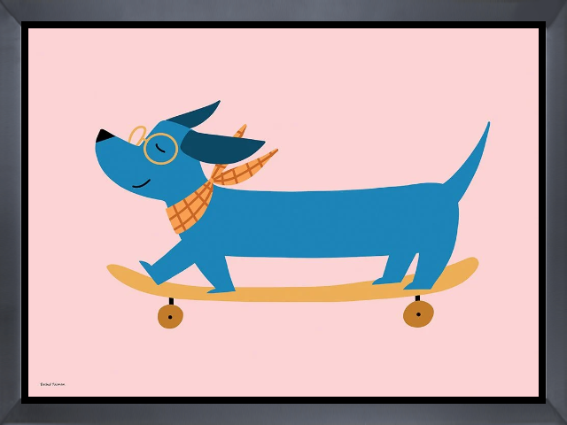 Skateboarding Weiner Dog