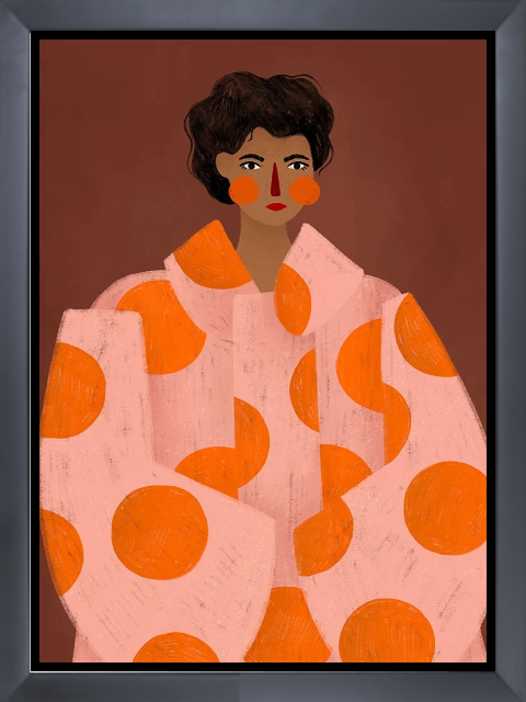 Woman With Orange Dots