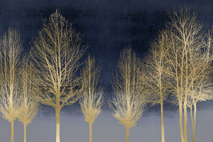 Gold Forest on Blue